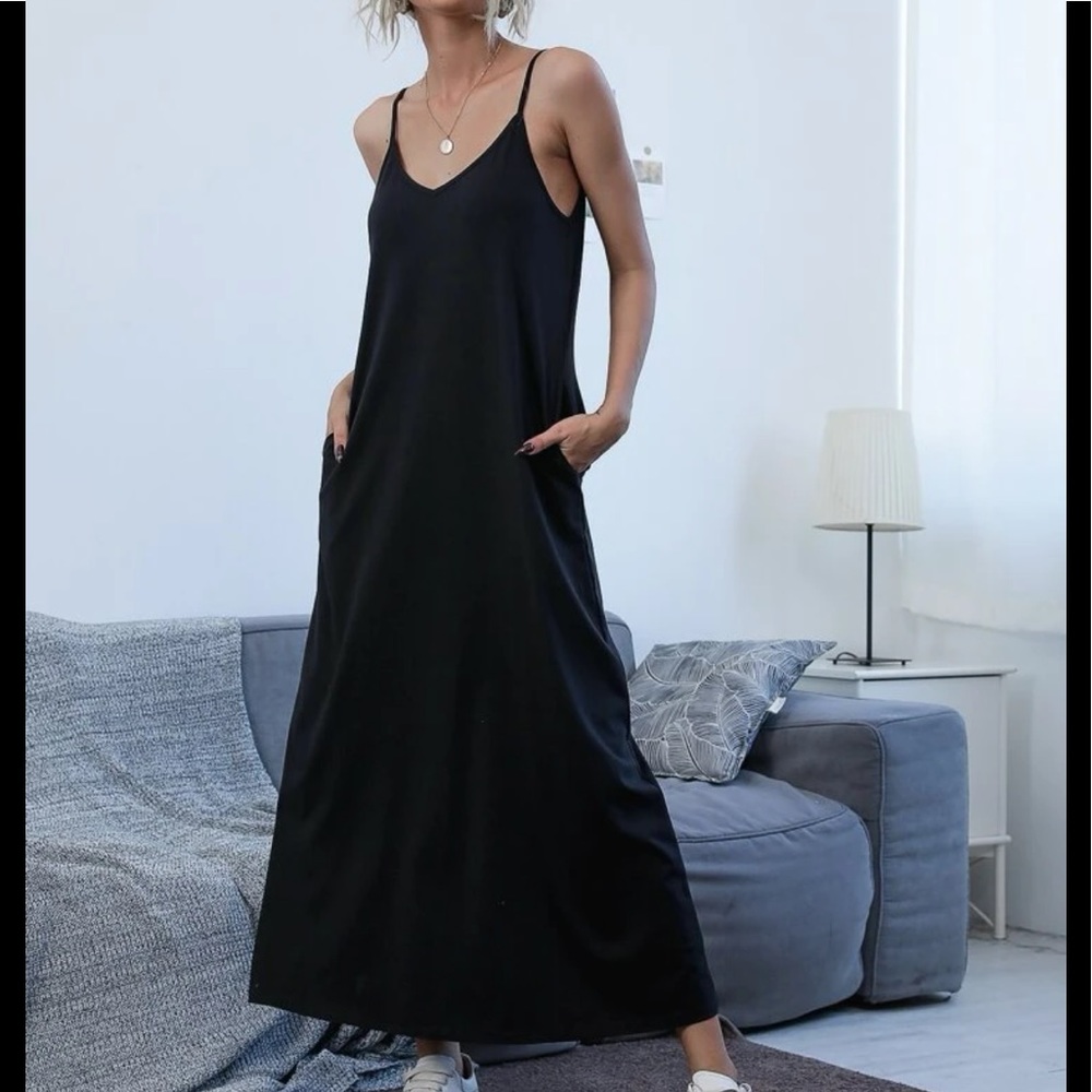 NWOT Slant pocket solid cami dress - Picture 6 of 9
